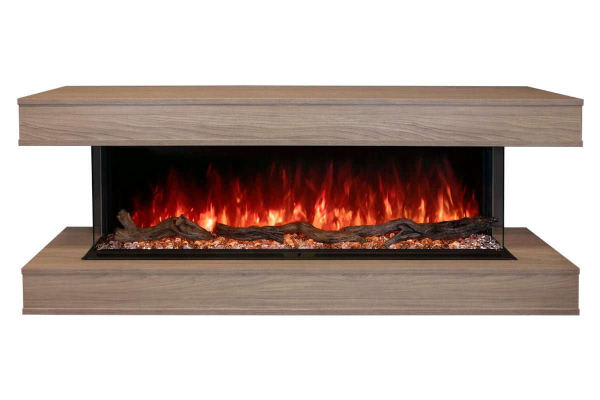Modern Flames Landscape Pro 82" Studio Suite Wall Mount Mantel Package | Coastal Sand - Electric Fireplace by Modern Flames | Buy at Agent BBQ