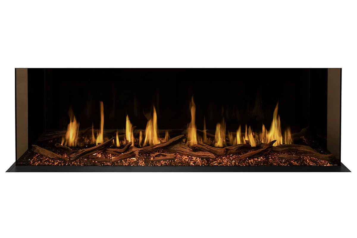 Modern Flames Orion Multi 73" Heliovision Electric Fireplace Wall Mount Studio Suite | Weathered Walnut - Electric Fireplace by Modern Flames | Buy at Agent BBQ