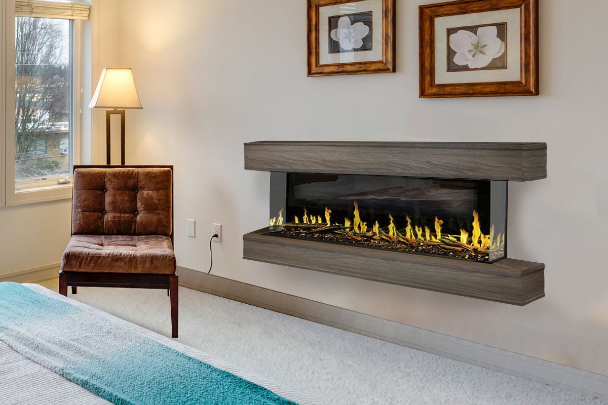 Modern Flames Orion Multi 88" Heliovision Electric Fireplace Wall Mount Studio Suite | Driftwood Gray - Electric Fireplace by Modern Flames | Buy at Agent BBQ