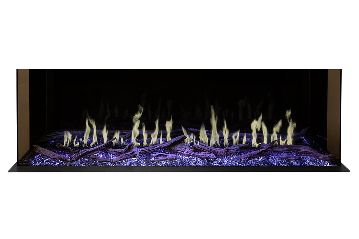 Modern Flames Orion Multi 88" Heliovision Electric Fireplace Wall Mount Studio Suite | Weathered Walnut - Electric Fireplace by Modern Flames | Buy at Agent BBQ