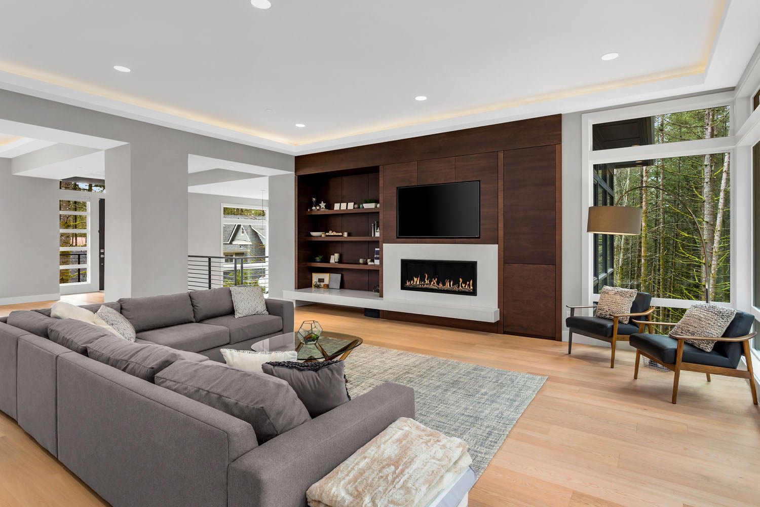 Modern Flames Orion Slim 100" Heliovision Virtual Recessed / Wall Mount Electric Fireplace - Electric Fireplace by Modern Flames | Buy at Agent BBQ