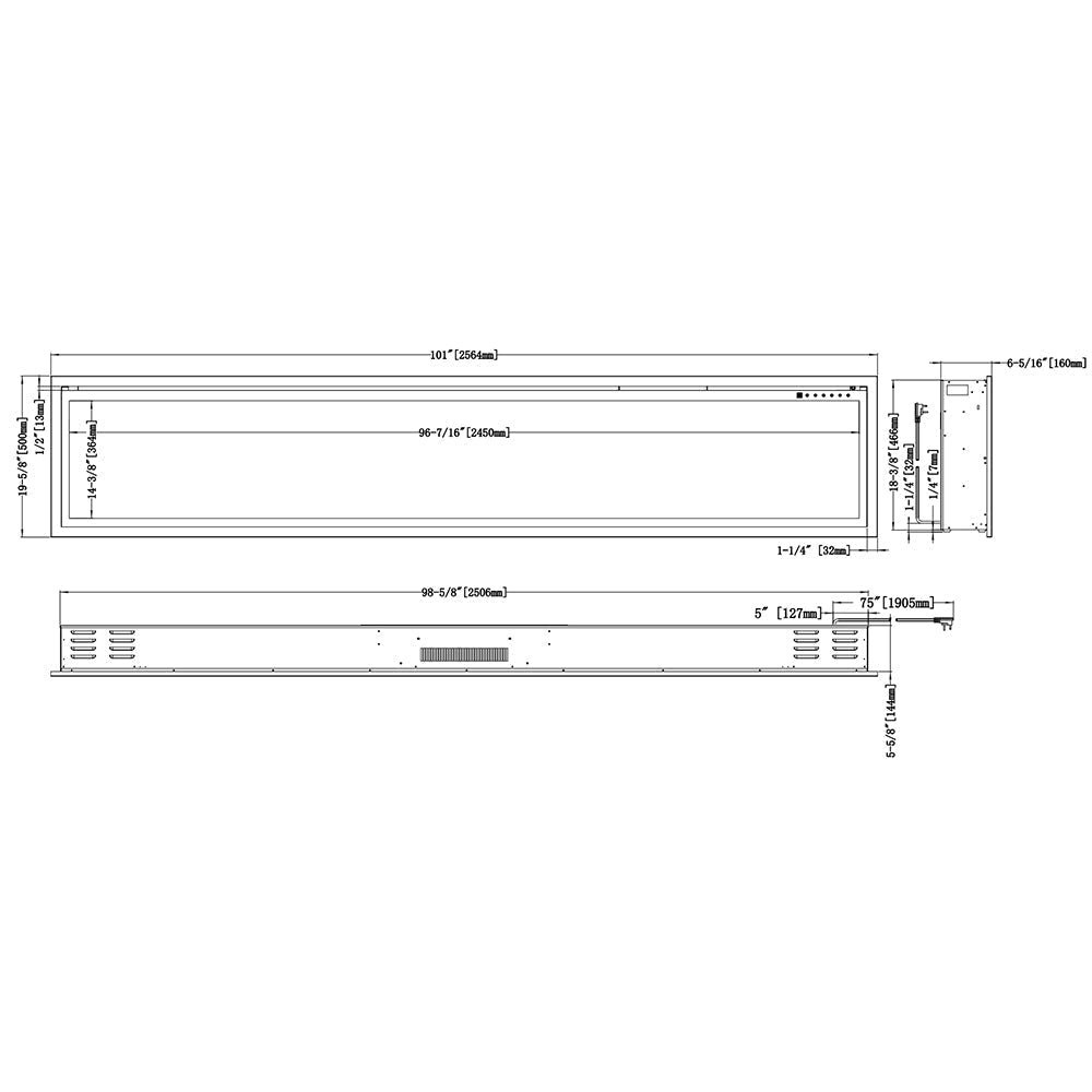 Modern Flames Orion Slim 100 - Inch Linear Built - In Electric Fireplace - Hearth : Electric Fireplace by Modern Flames | Buy at Agent BBQ