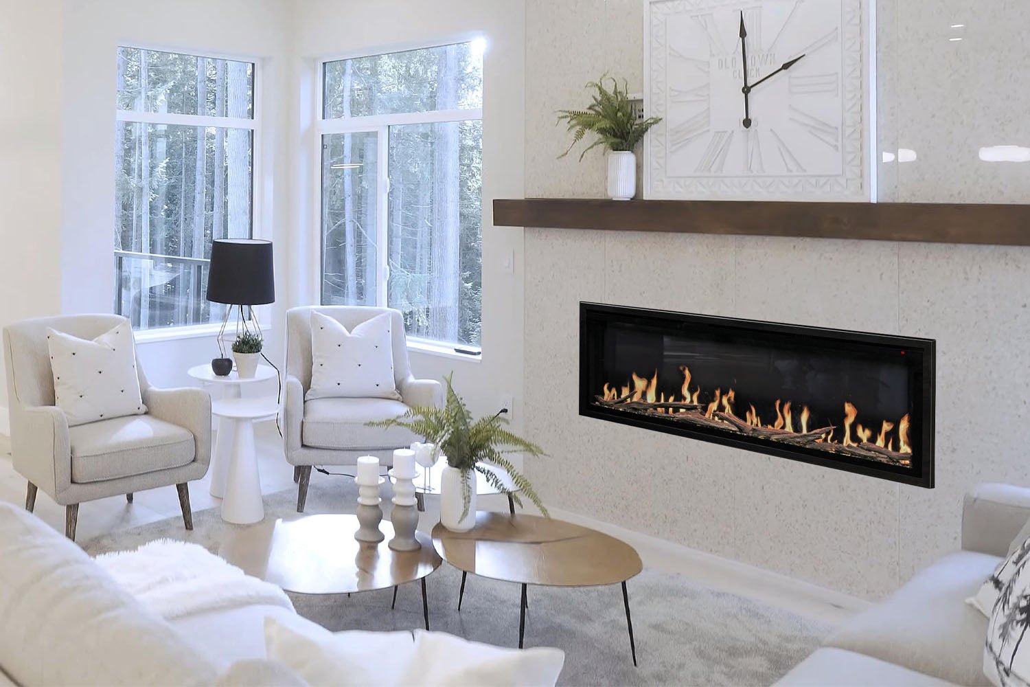Modern Flames Orion Slim 52" Heliovision Virtual Recessed / Wall Mount Electric Fireplace - Electric Fireplace by Modern Flames | Buy at Agent BBQ