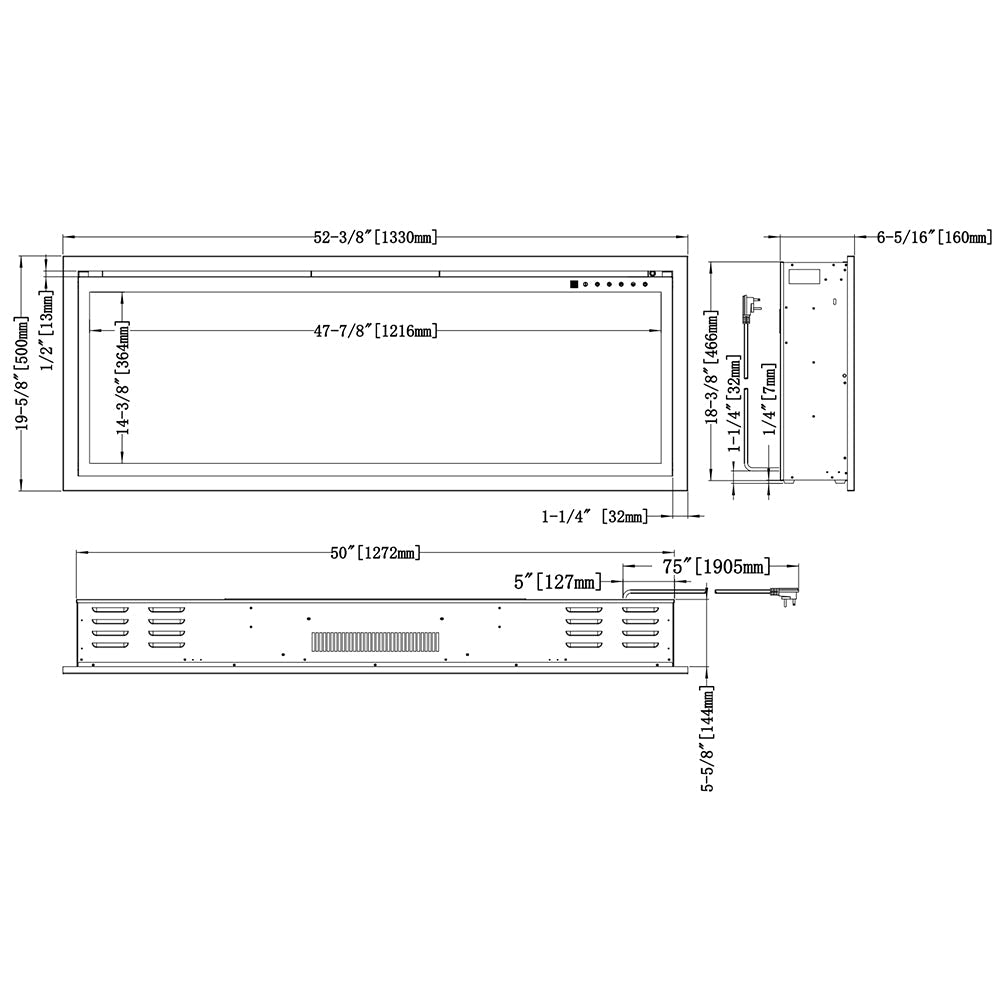 Modern Flames Orion Slim 52 - Inch Linear Built - In Electric Fireplace - Hearth : Electric Fireplace by Modern Flames | Buy at Agent BBQ