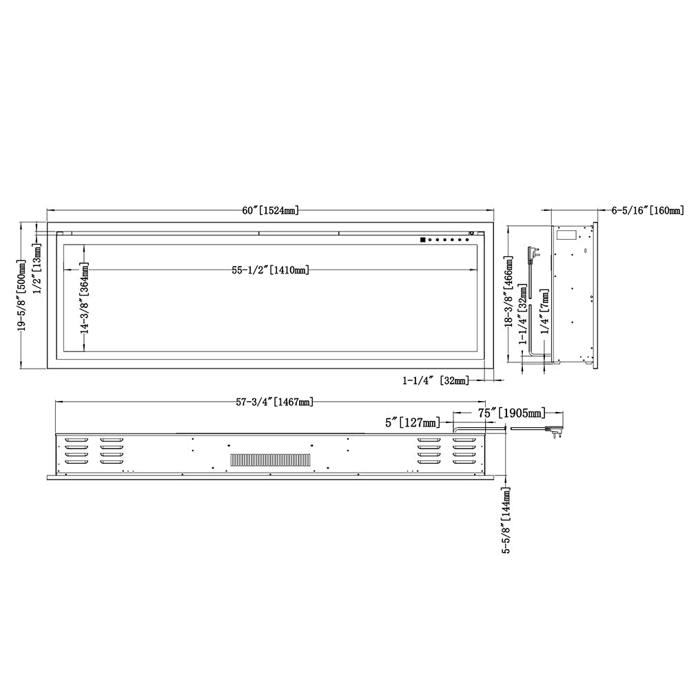 Modern Flames Orion Slim 60 - Inch Linear Built - In Electric Fireplace - Hearth : Electric Fireplace by Modern Flames | Buy at Agent BBQ