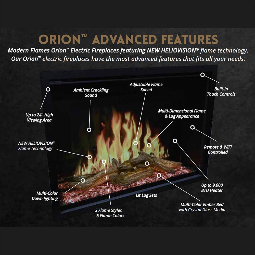 Modern Flames Orion Traditional 36 - Inch Built - In Electric Fireplace - Hearth : Electric Fireplace by Modern Flames | Buy at Agent BBQ