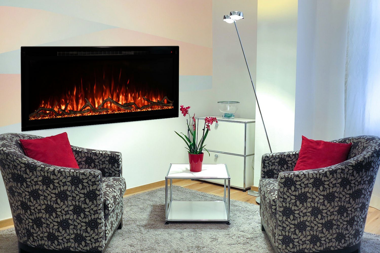 Modern Flames Spectrum Slimline 100'' Wall Mount / Recessed Linear Electric Fireplace - Electric Fireplace by Modern Flames | Buy at Agent BBQ