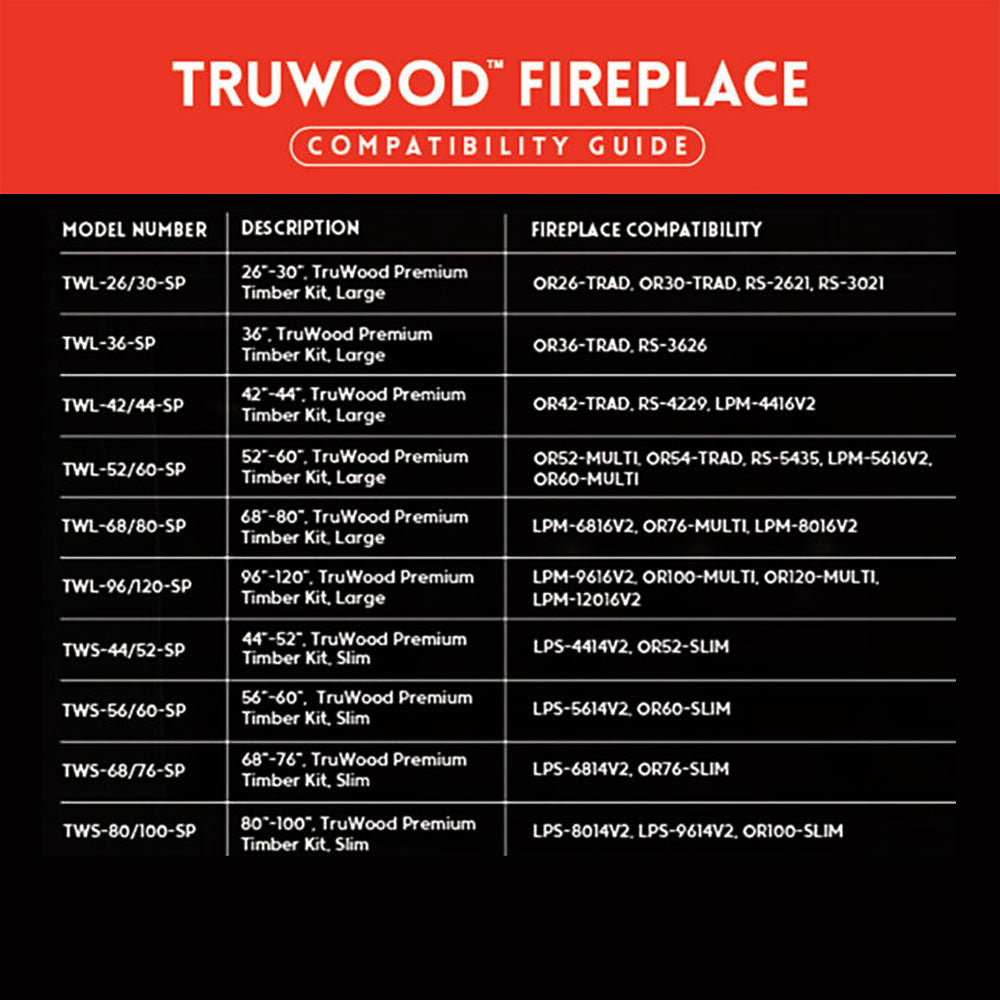 Modern Flames TruWood Slim Premium Timber Kit - Hearth : Media by Modern Flames | Buy at Agent BBQ