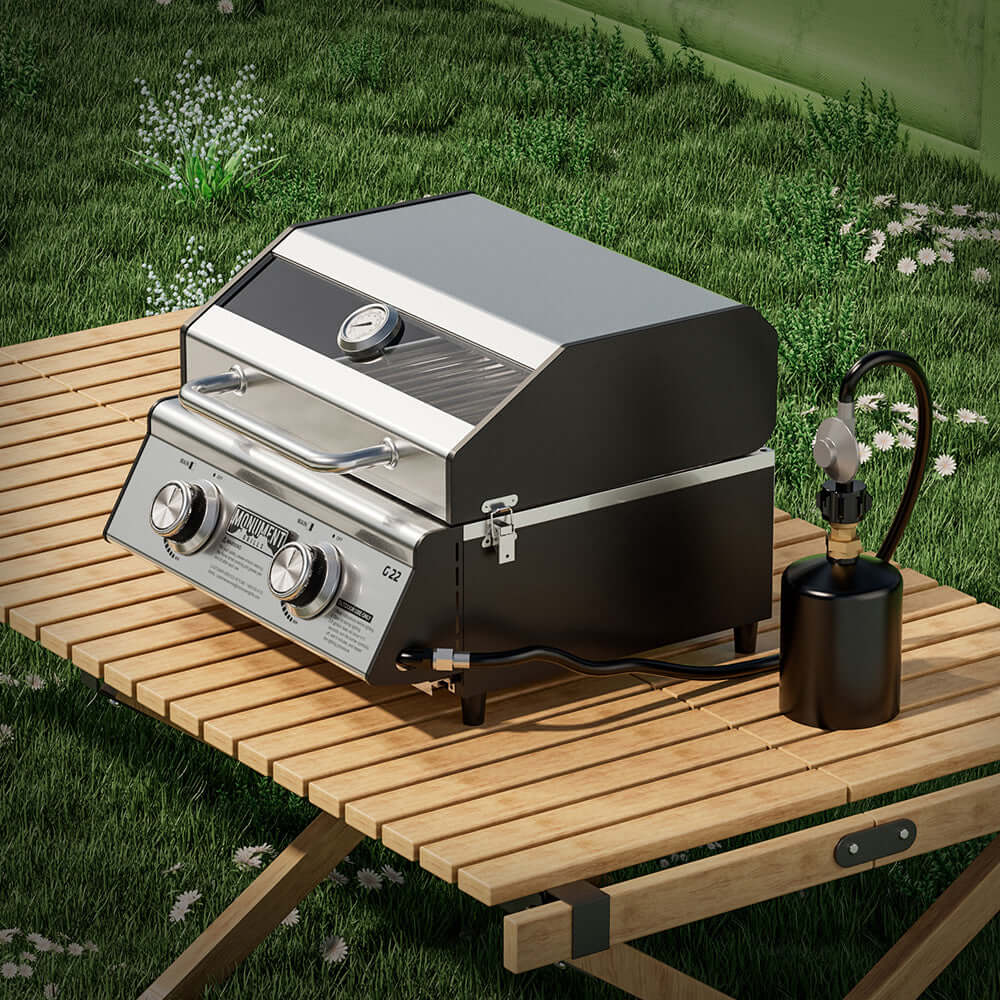 Monument Grills - Stainless Tabletop Propane Gas Grill - G22 - by Monument Grills | Buy at Agent BBQ
