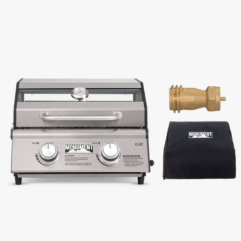 Monument Grills - Stainless Tabletop Propane Gas Grill - G22 - by Monument Grills | Buy at Agent BBQ