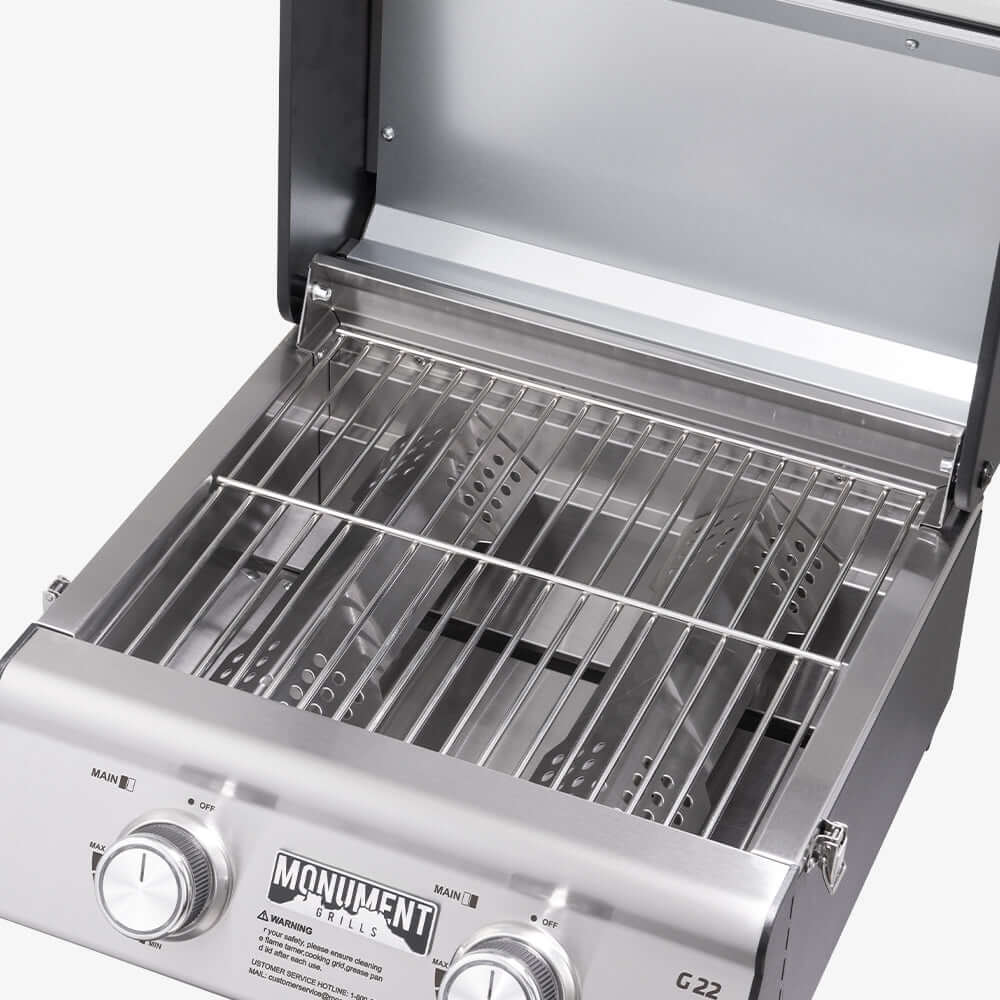 Monument Grills - Stainless Tabletop Propane Gas Grill - G22 - by Monument Grills | Buy at Agent BBQ