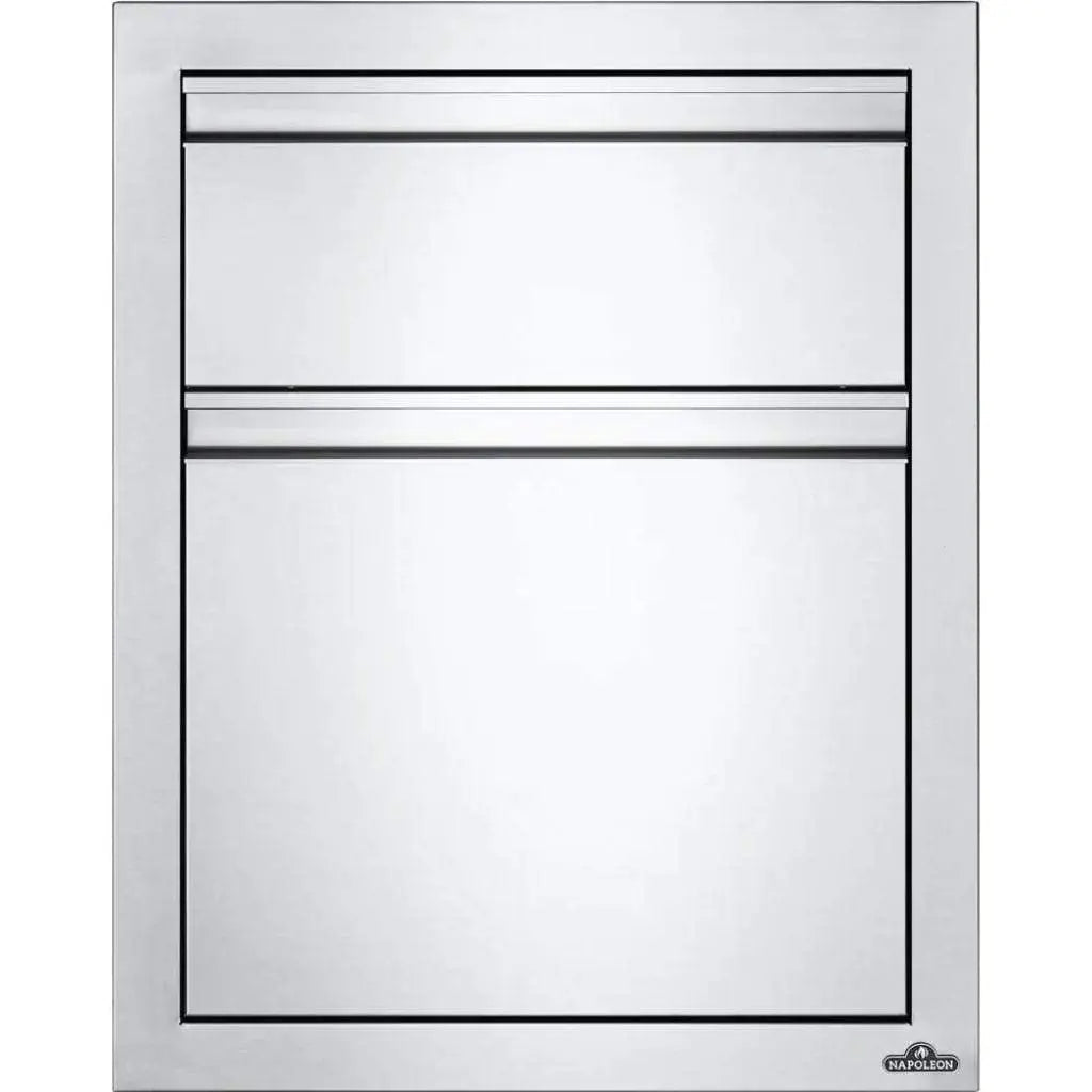 Napoleon - 18" X 24" Stainless Steel Large and Standard Double Drawer - by Napoleon | Buy at Agent BBQ