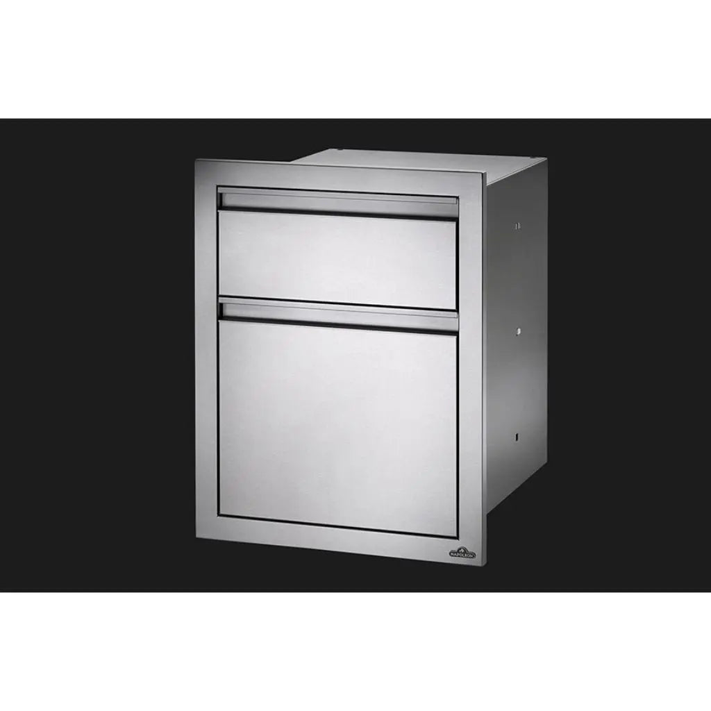 Napoleon - 18" X 24" Stainless Steel Large and Standard Double Drawer - by Napoleon | Buy at Agent BBQ