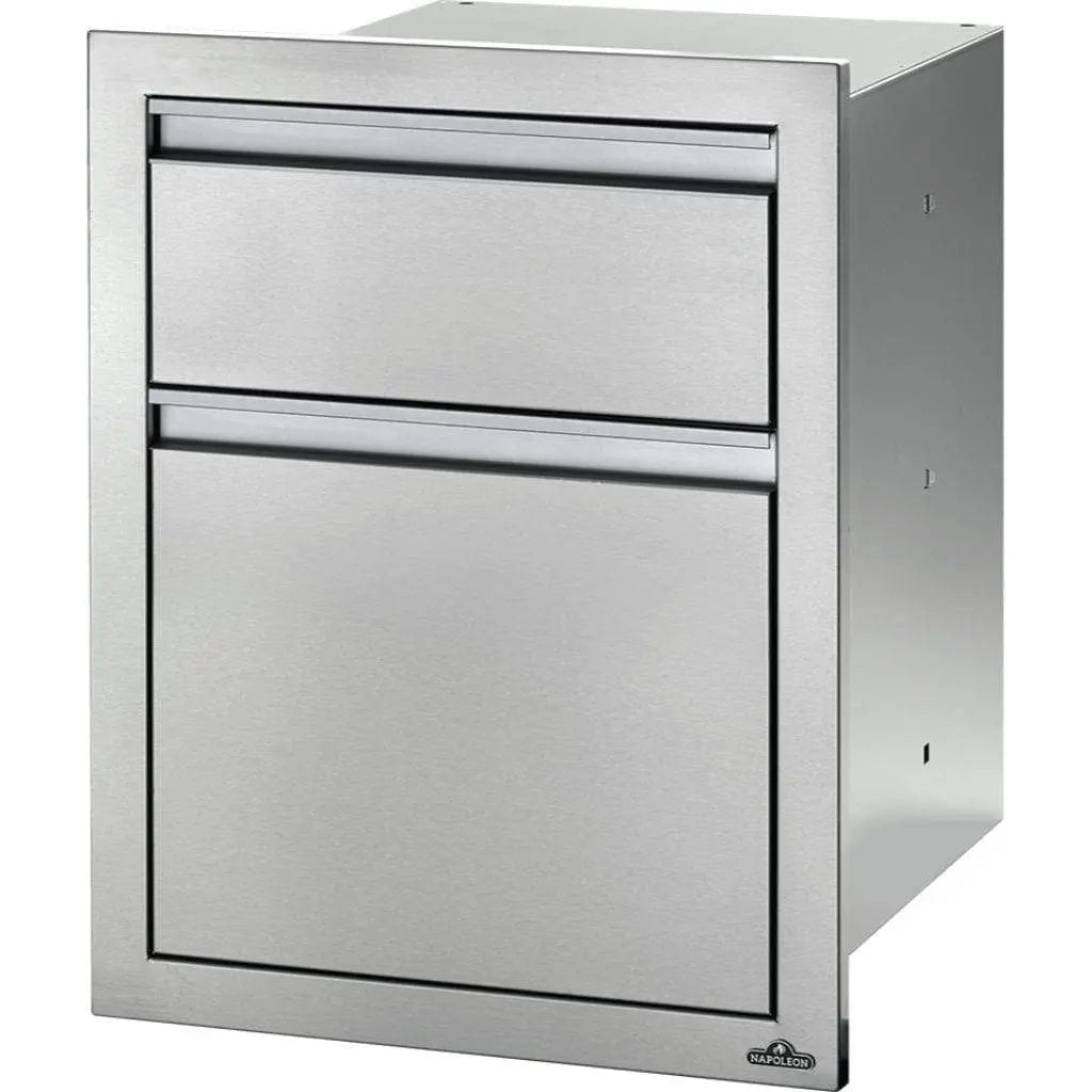 Napoleon - 18" X 24" Stainless Steel Large and Standard Double Drawer - by Napoleon | Buy at Agent BBQ