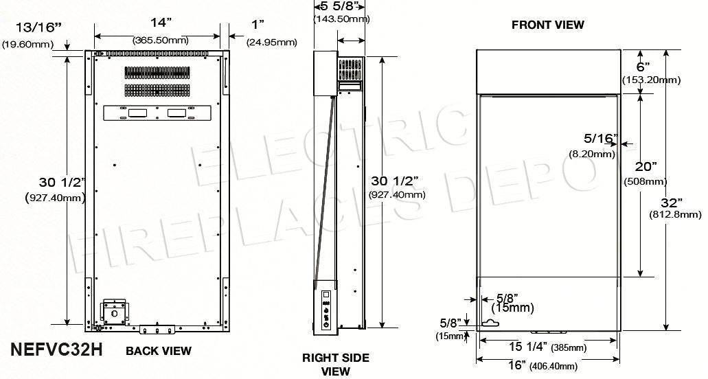 Napoleon Allure Vertical 32" Wall Mount Electric Fireplace - Wall Mount Built In Electric Fireplace by Napoleon | Buy at Agent BBQ
