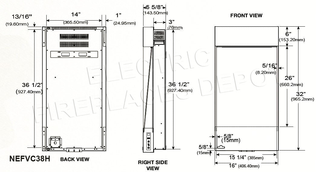 Napoleon Allure Vertical 38" Wall Mount Electric Fireplace - Wall Mount Built In Electric Fireplace by Napoleon | Buy at Agent BBQ