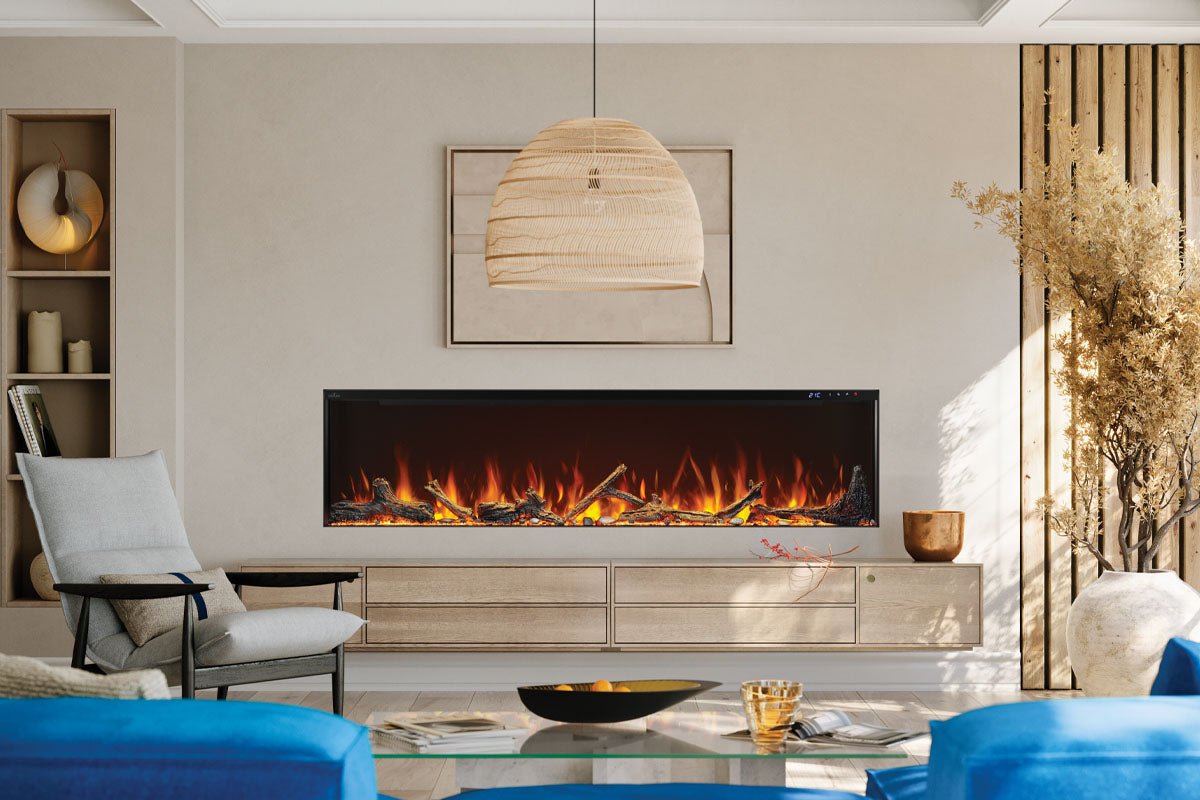 Napoleon Astound 74" FlexMount Smart Multi - Side Wall Mount | Recessed Electric Fireplace - Multi - Side View Electric Fireplace by Napoleon | Buy at Agent BBQ