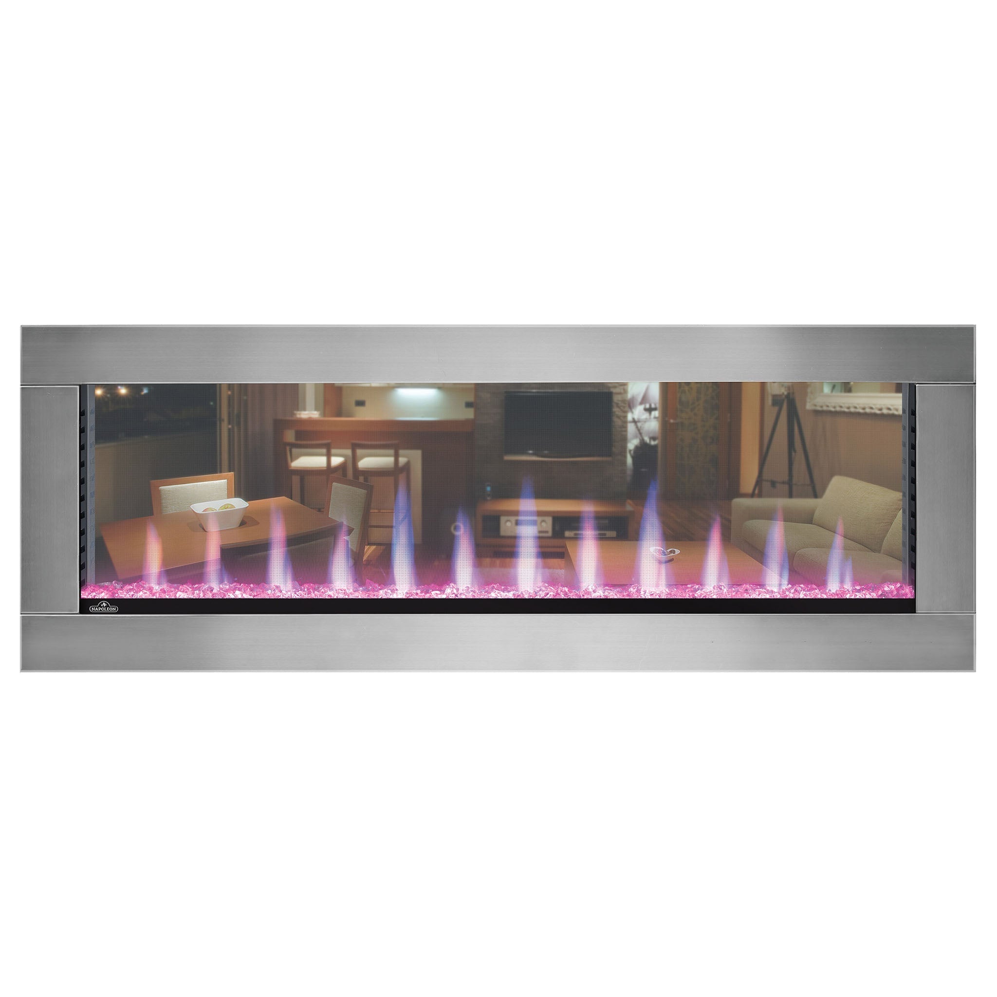 Napoleon Clearion Elite 50" See Thru Electric Fireplace in Stainless Steel - See Through Electric Fireplace by Napoleon | Buy at Agent BBQ