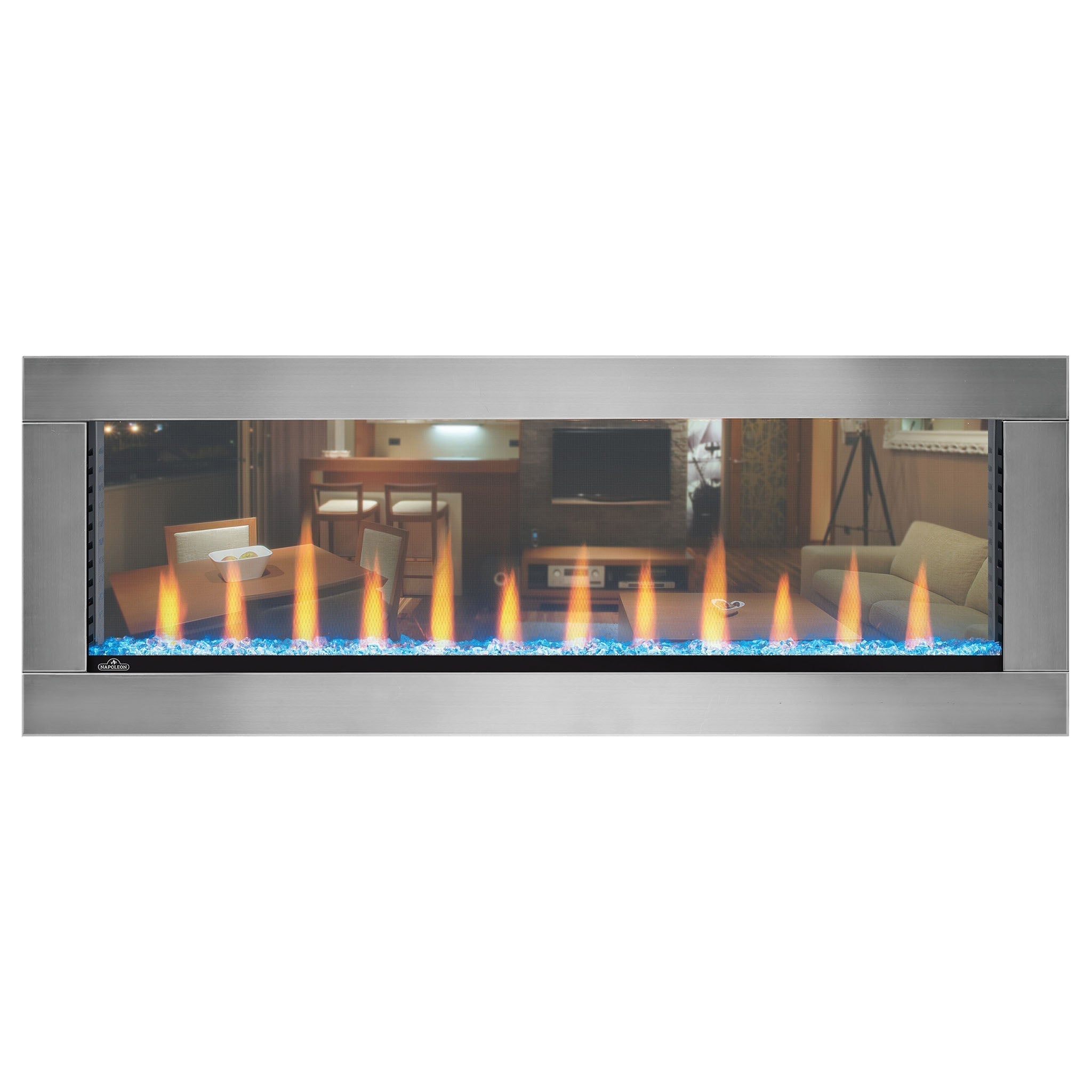 Napoleon Clearion Elite 50" See Thru Electric Fireplace in Stainless Steel - See Through Electric Fireplace by Napoleon | Buy at Agent BBQ