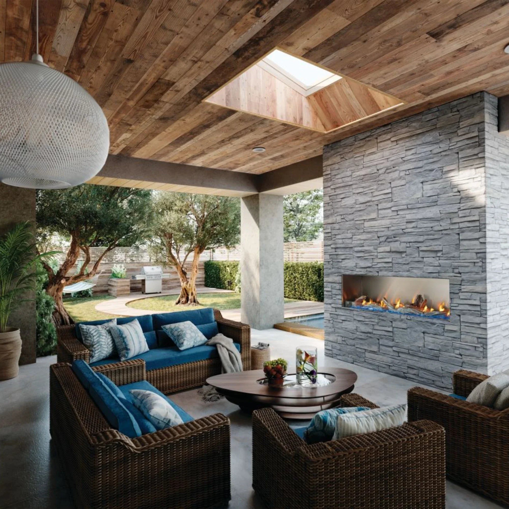 Napoleon Galaxy 74-Inch Linear Outdoor Gas Fireplace - by Napoleon | Buy at Agent BBQ
