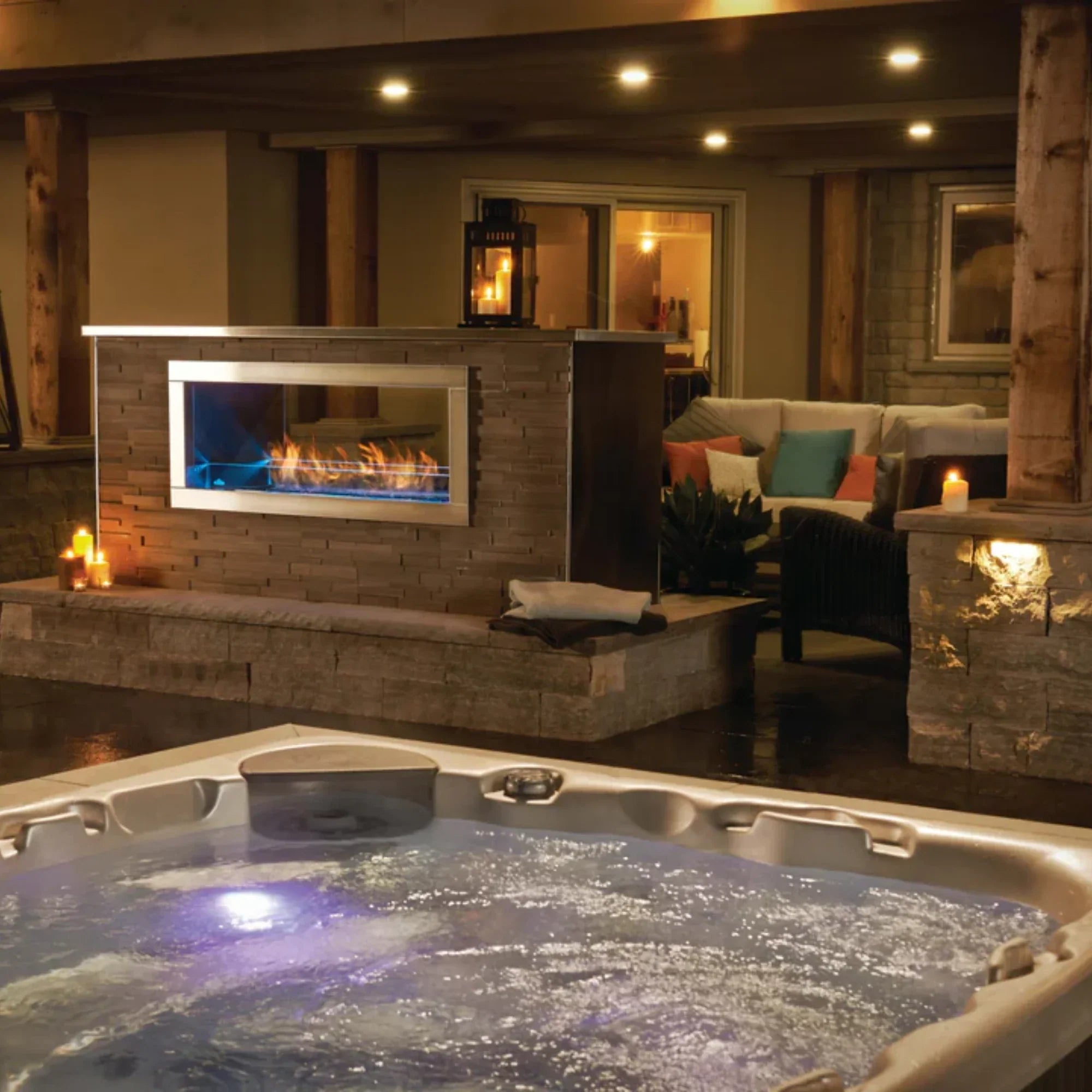 Napoleon Galaxy™ Linear 48 See-Thru & Electronic Ignition Outdoor Fireplace - by Napoleon | Buy at Agent BBQ