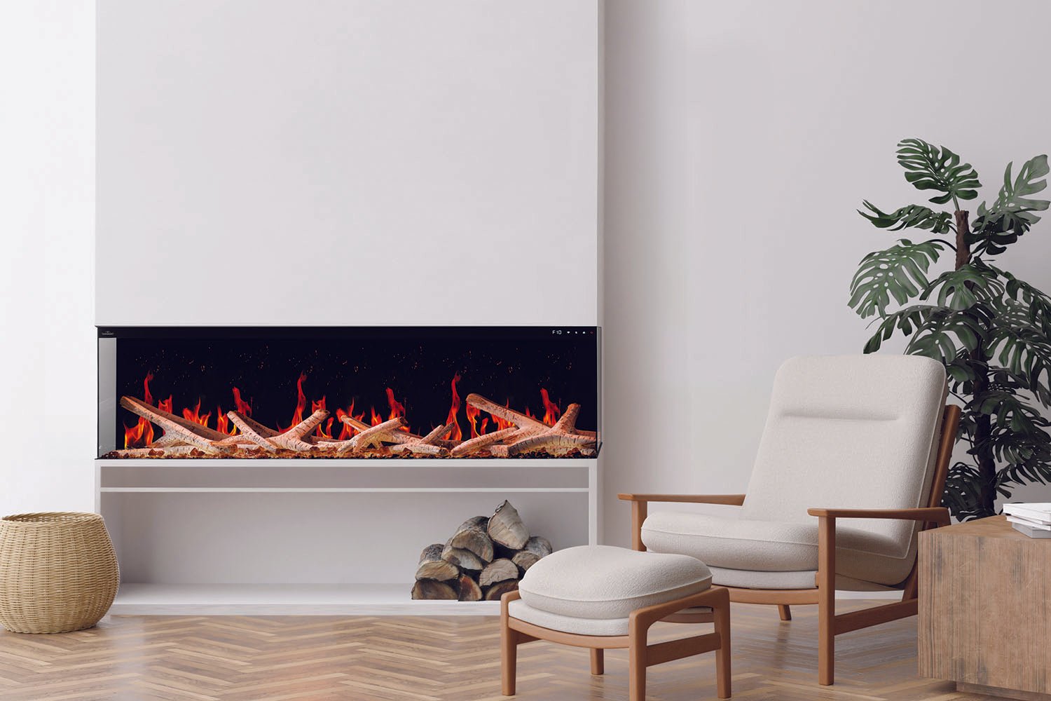 Napoleon Luminex 65" LCD Virtual Smart Multi - Sided Built In Electric Fireplace - Multi - Side View Electric Fireplace by Napoleon | Buy at Agent BBQ