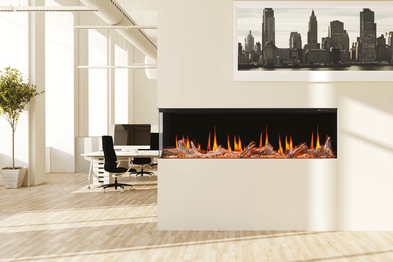 Napoleon Luminex 65" LCD Virtual Smart Multi - Sided Built In Electric Fireplace - Multi - Side View Electric Fireplace by Napoleon | Buy at Agent BBQ