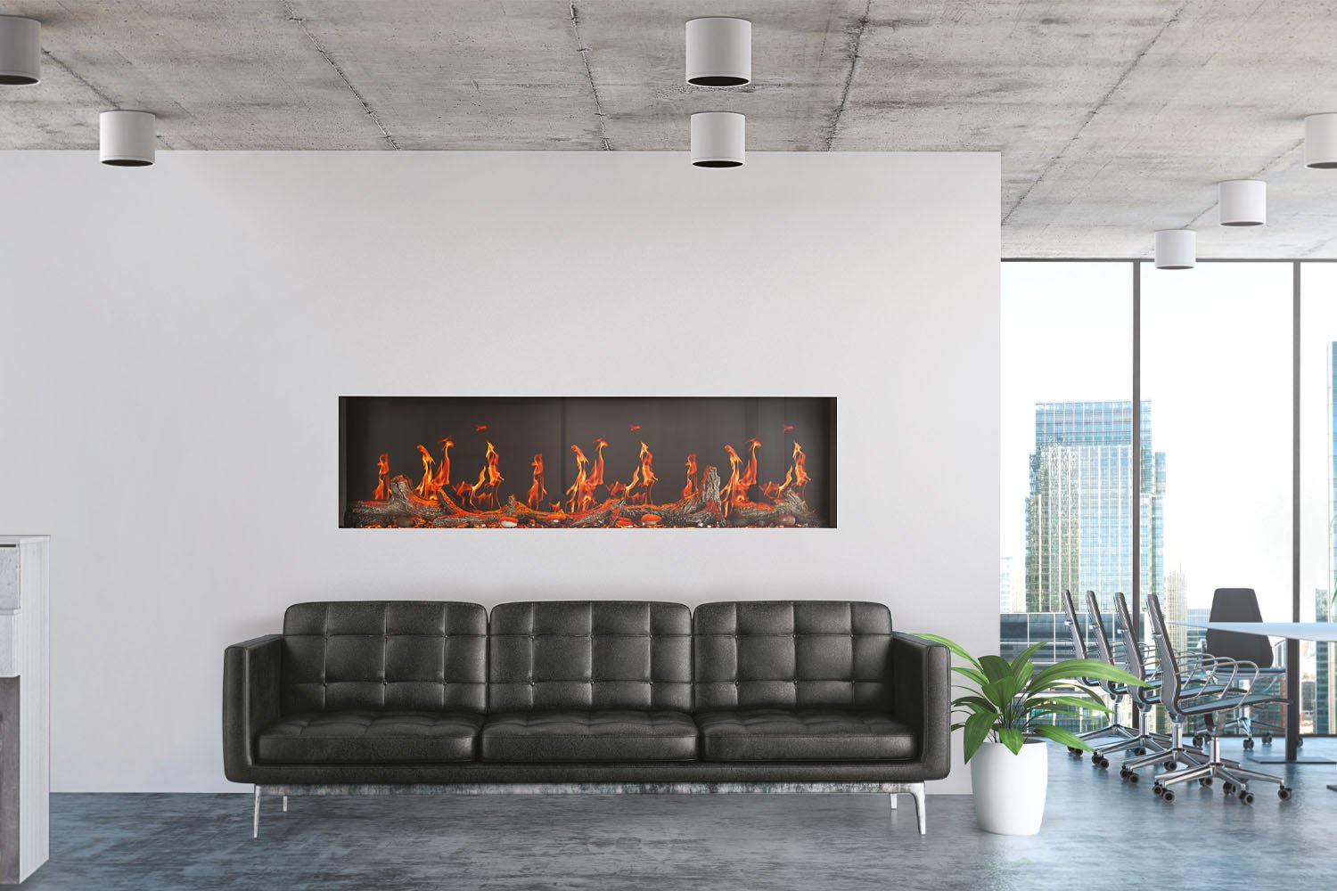 Napoleon Luminex 65" LCD Virtual Smart Multi - Sided Built In Electric Fireplace - Multi - Side View Electric Fireplace by Napoleon | Buy at Agent BBQ
