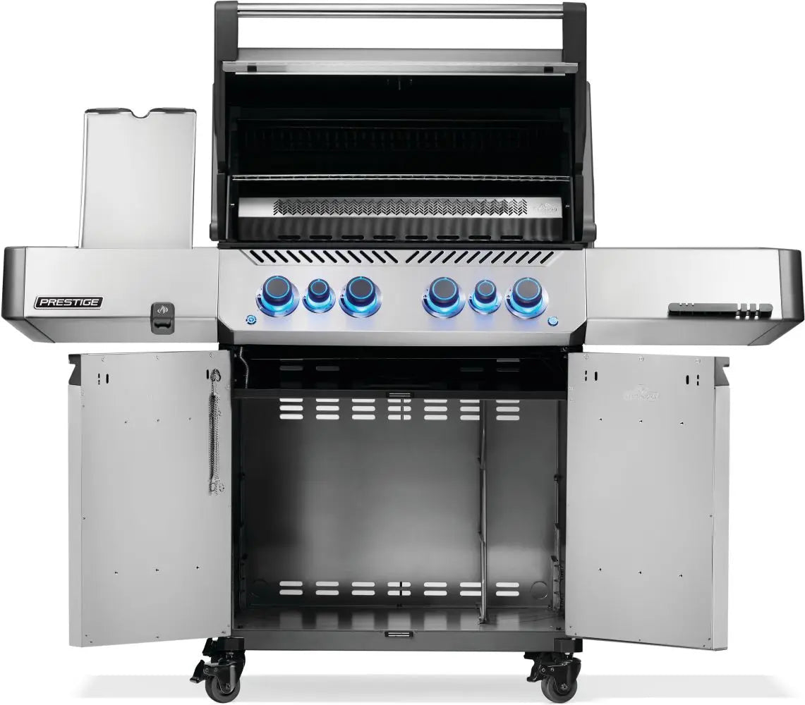 Napoleon Prestige 500 4 - Burner Propane Grill w/ Rotisserie & Side Burner - P500VRSIBSS - Outdoor Grills by Napoleon | Buy at Agent BBQ