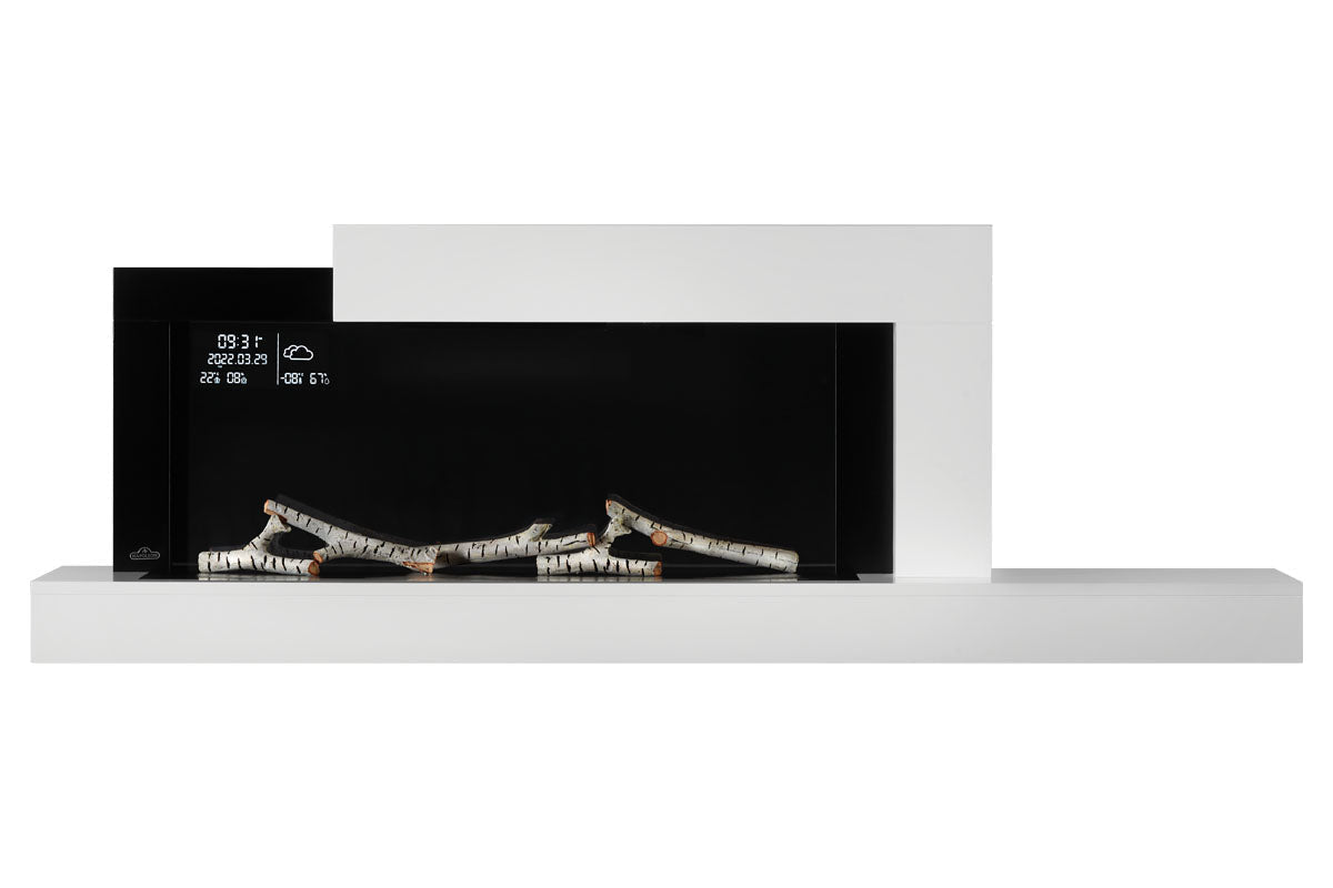 Napoleon Stylus Cara Elite Smart 60'' White Wall Mount Electric Fireplace with Shelf - Wall Mount Built In Electric Fireplace by Napoleon | Buy at Agent BBQ