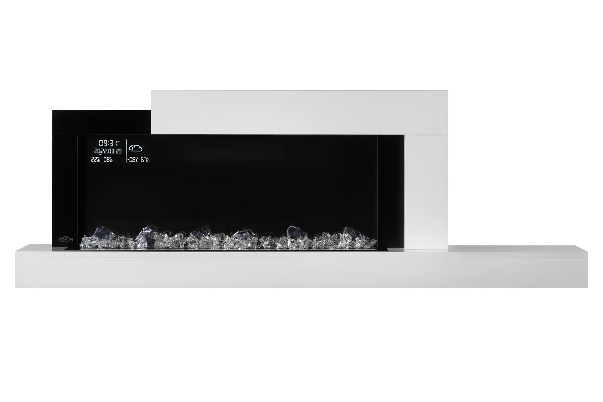Napoleon Stylus Cara Elite Smart 60'' White Wall Mount Electric Fireplace with Shelf - Wall Mount Built In Electric Fireplace by Napoleon | Buy at Agent BBQ