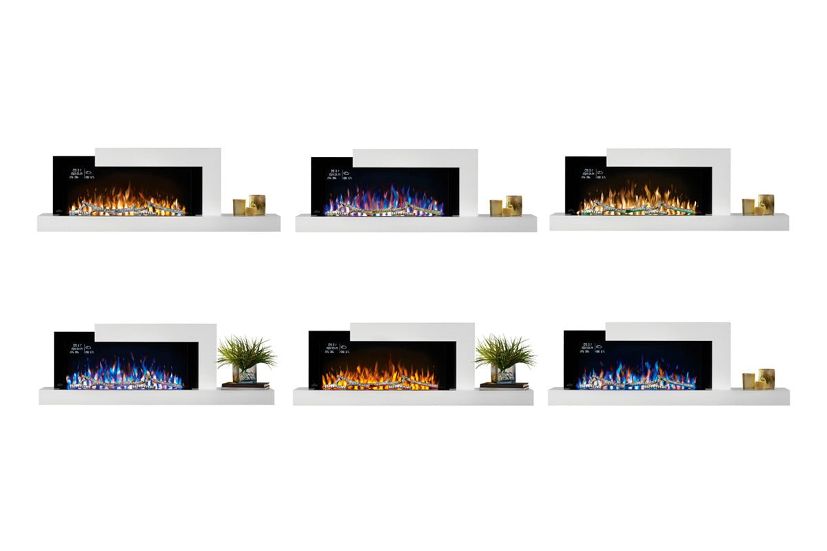 Napoleon Stylus Cara Elite Smart 60'' White Wall Mount Electric Fireplace with Shelf - Wall Mount Built In Electric Fireplace by Napoleon | Buy at Agent BBQ