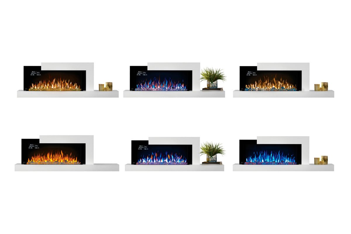 Napoleon Stylus Cara Elite Smart 60'' White Wall Mount Electric Fireplace with Shelf - Wall Mount Built In Electric Fireplace by Napoleon | Buy at Agent BBQ