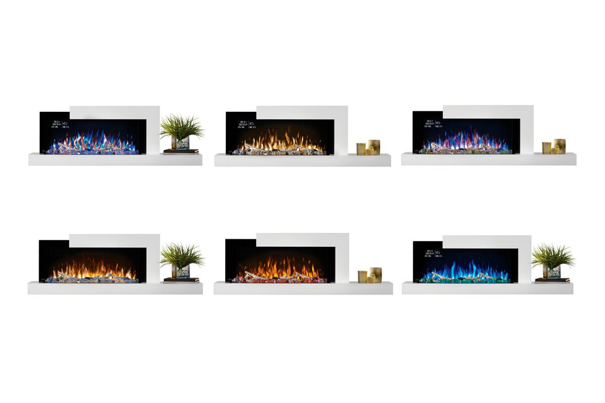 Napoleon Stylus Cara Elite Smart 60'' White Wall Mount Electric Fireplace with Shelf - Wall Mount Built In Electric Fireplace by Napoleon | Buy at Agent BBQ