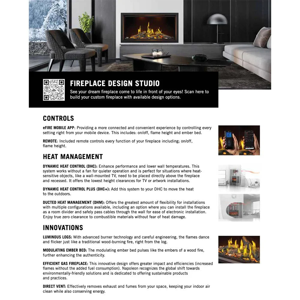 Napoleon Tall Vector 50" Linear Direct Vent Gas Fireplace | TLV50N - by Napoleon | Buy at Agent BBQ