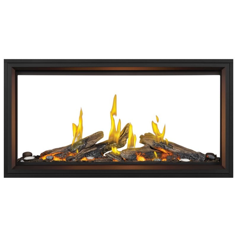 Napoleon Tall Vector with Luminous Logs 50" See - Through Direct Vent Linear Gas Fireplace - by Napoleon | Buy at Agent BBQ