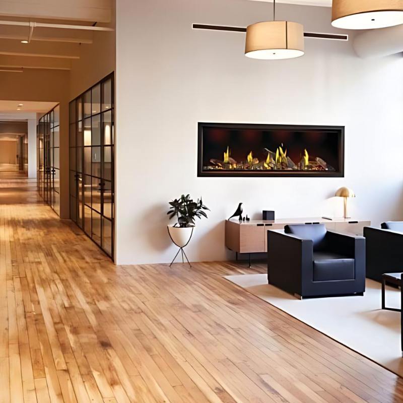 Napoleon Tall Vector with Luminous Logs 74" Direct Vent Linear Gas Fireplace - by Napoleon | Buy at Agent BBQ