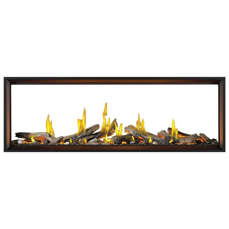 Napoleon Tall Vector with Luminous Logs 74" See Through Direct Vent Linear Gas Fireplace - by Napoleon | Buy at Agent BBQ