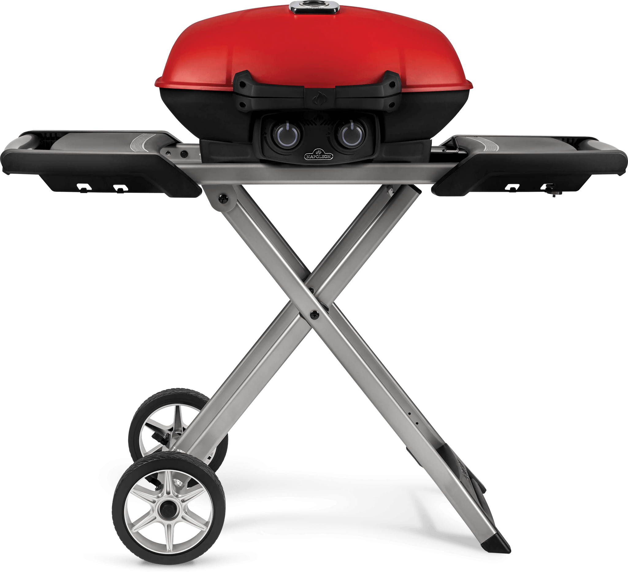 Napoleon TravelQ 285X (Red) Portable Propane Gas Grill with Scissor Cart and Griddle - TQ285X - RD - 1 - A - Gas Grills by Napoleon | Buy at Agent BBQ