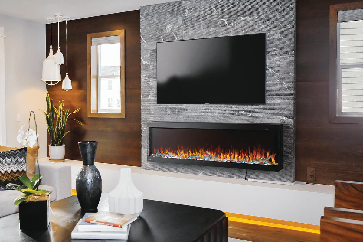 Napoleon Trivista Pictura 50 - inch 3 - Sided Wall Mount Electric Fireplace - Multi - Side View Electric Fireplace by Napoleon | Buy at Agent BBQ