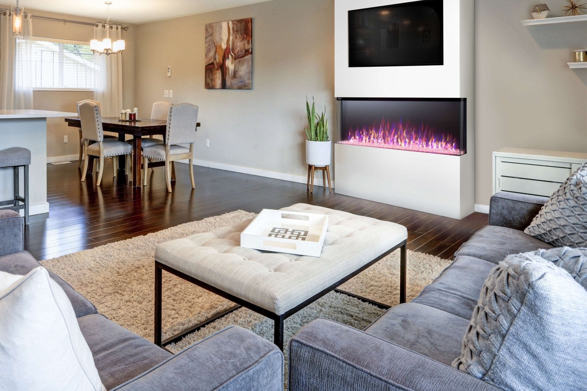 Napoleon Trivista Primis 50 - inch 3 - Sided / 2 - Sided Built In Electric Fireplace - Multi - Side View Electric Fireplace by Napoleon | Buy at Agent BBQ