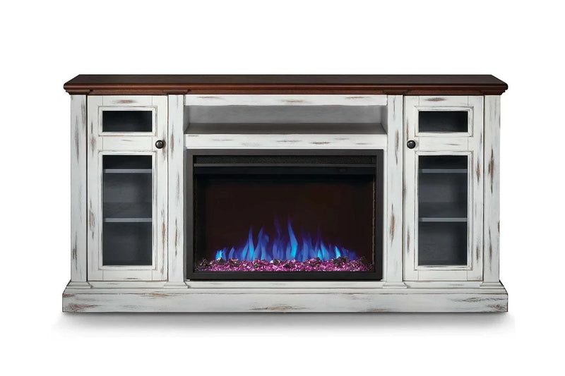 Napoleon Charlotte Media Console in White&Cherry | Cineview 30'' Electric Firebox