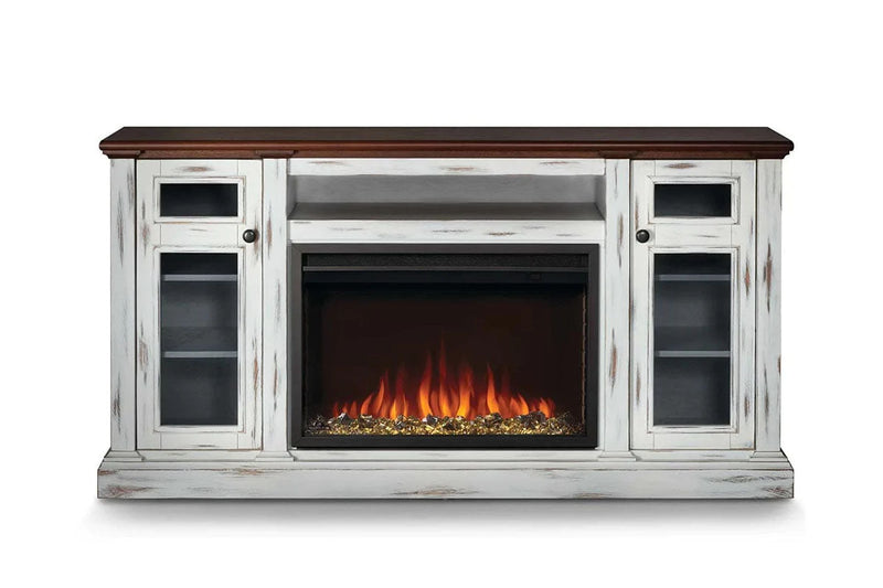 Napoleon Charlotte Media Console in White&Cherry | Cineview 30'' Electric Firebox