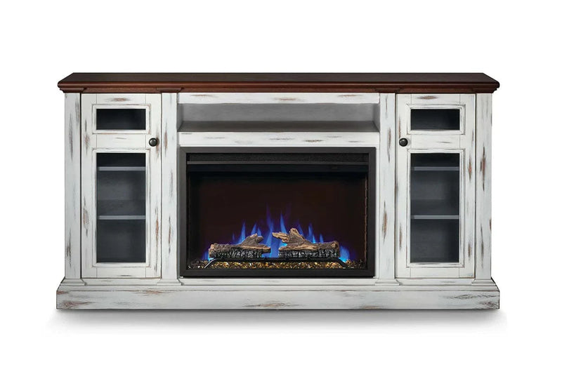 Napoleon Charlotte Media Console in White&Cherry | Cineview 30'' Electric Firebox