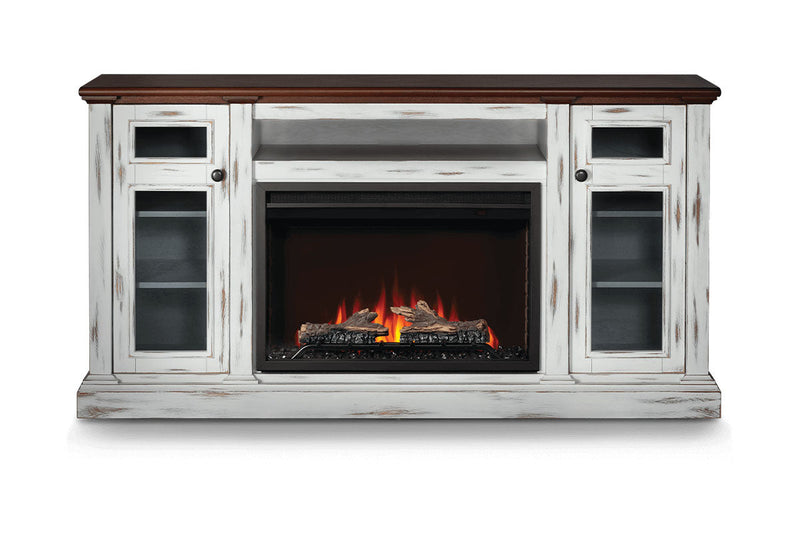 Napoleon Charlotte Media Console in White&Cherry | Cineview 30'' Electric Firebox