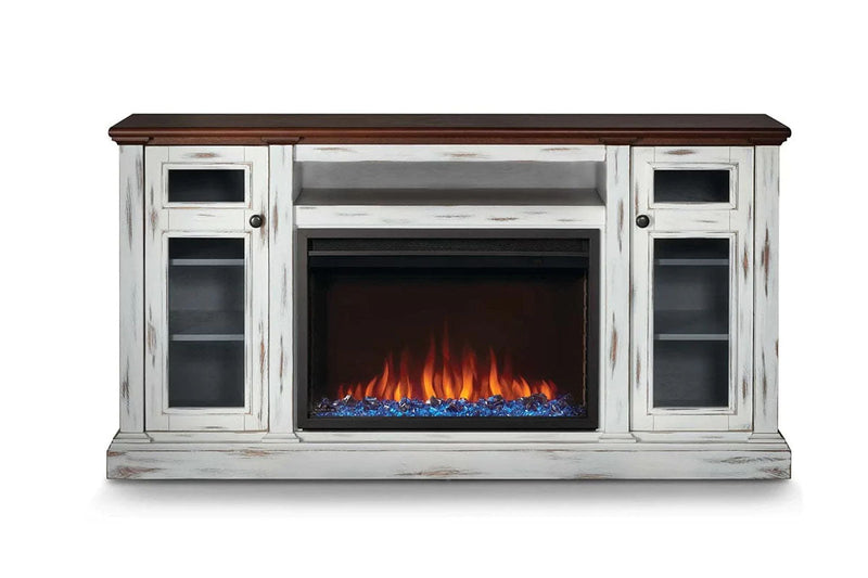 Napoleon Charlotte Media Console in White&Cherry | Cineview 30'' Electric Firebox