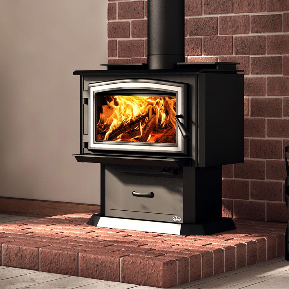 Osburn 1700 Wood Stove with Door and Base - Hearth : Wood Fireplace by Osburn | Buy at Agent BBQ