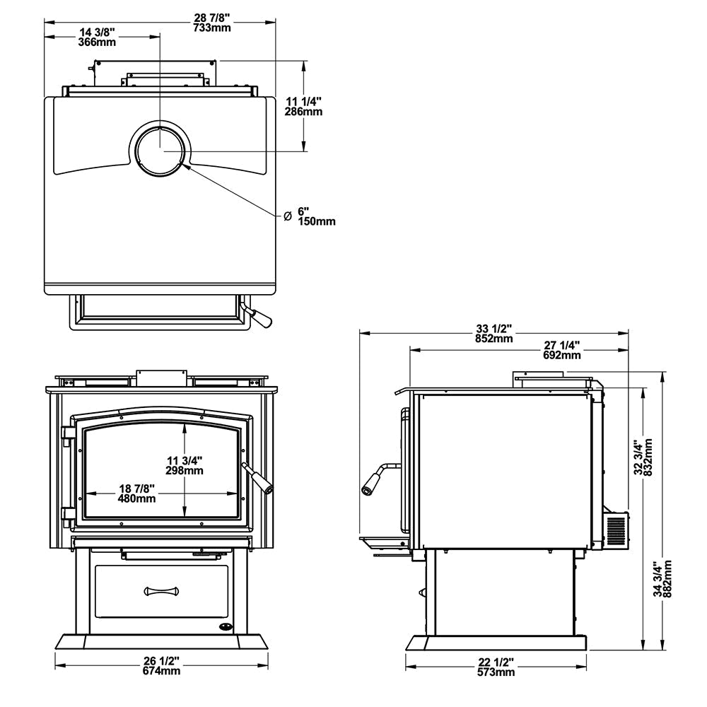 Osburn 3500 Wood Stove with Blower and Door - Hearth : Wood Fireplace by Osburn | Buy at Agent BBQ