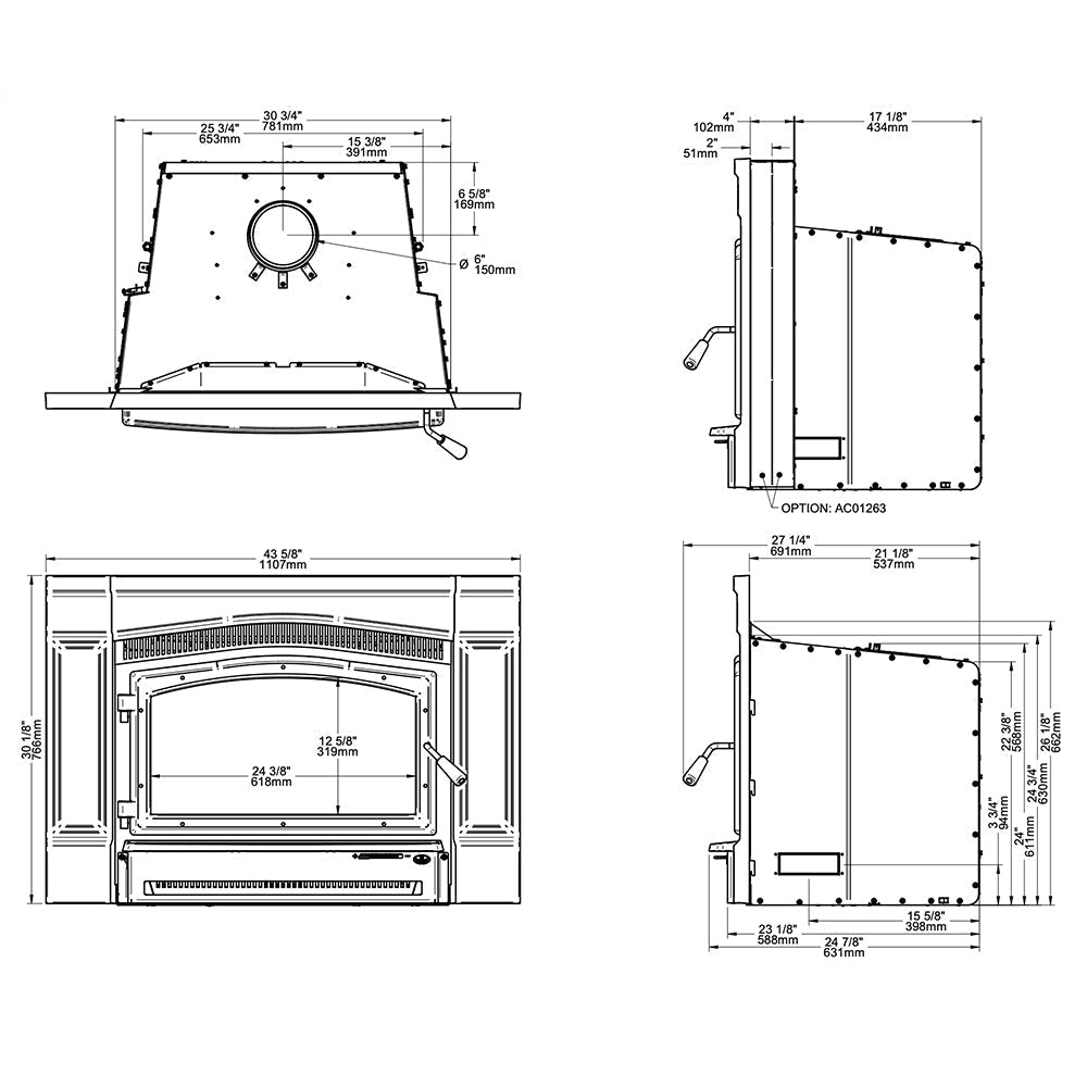 Osburn Matrix 2700 Wood Insert With Door - Hearth : Wood Fireplace by Osburn | Buy at Agent BBQ