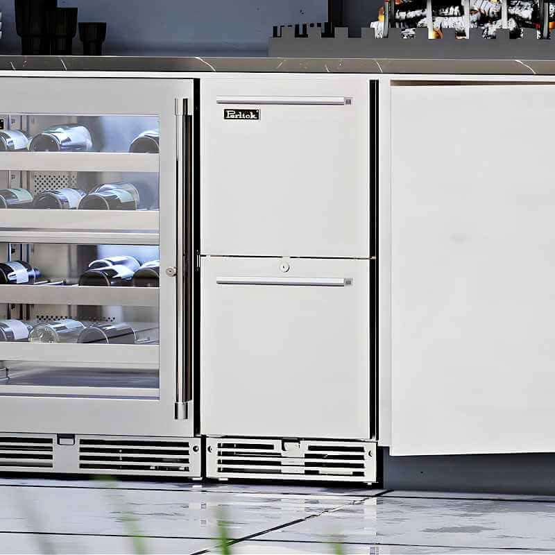 Perlick 15 - Inch Signature Series Stainless Steel Drawer Outdoor Refrigerator with Lock - HP15RO - 4 - 5DL - by Perlick | Buy at Agent BBQ